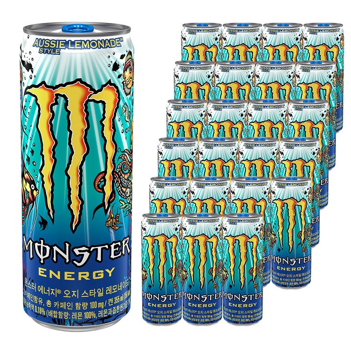 몬스터에너지 드링크 오지 스타일 레모네이드, 355ml, 24개