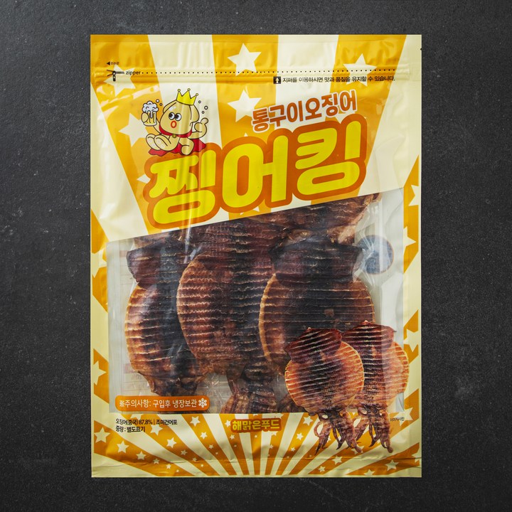 해맑은푸드 찡어킹 통구이오징어, 1개, 150g(소, 5미)