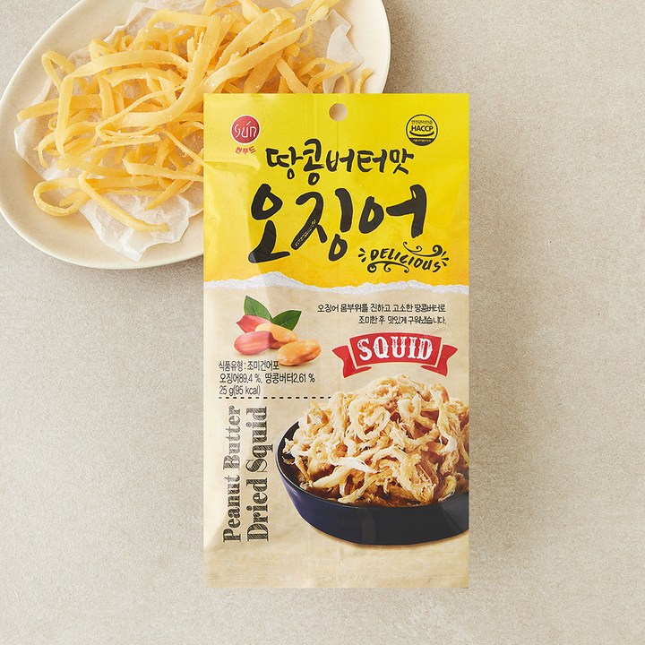 땅콩버터맛 오징어, 1개, 25g