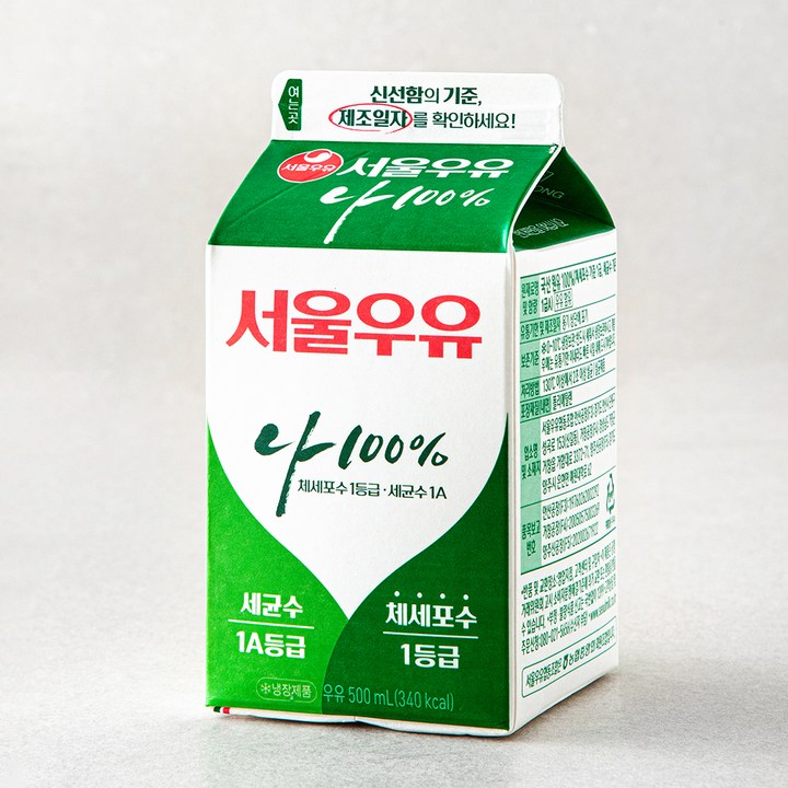 서울우유 나100% 우유, 500ml, 1개