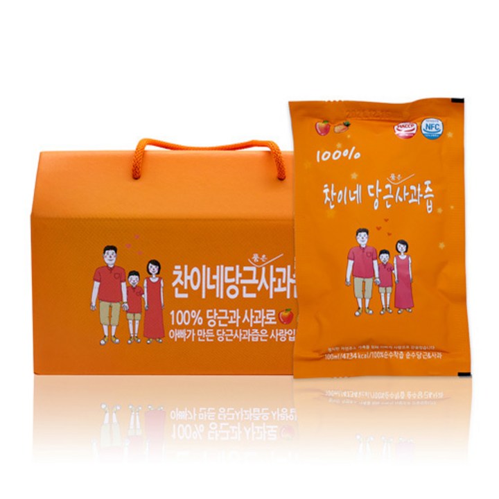 찬이네과수원 당근사과즙, 100ml, 30개