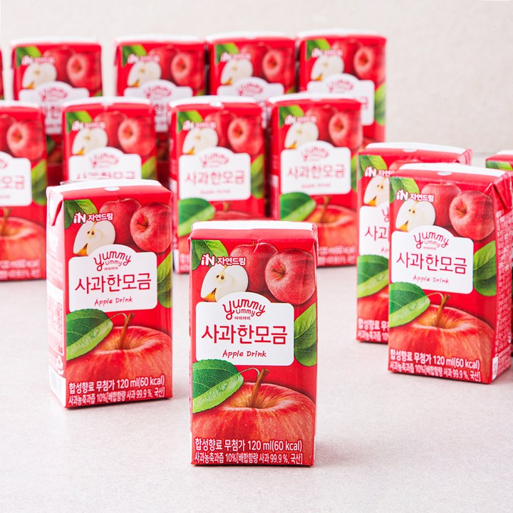 자연드림 사과 한모금 주스, 120ml, 24개