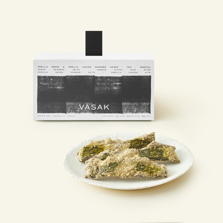 VASAK 바삭 시그니처 들깨 깻잎 김부각 2개입, 70g, 1개