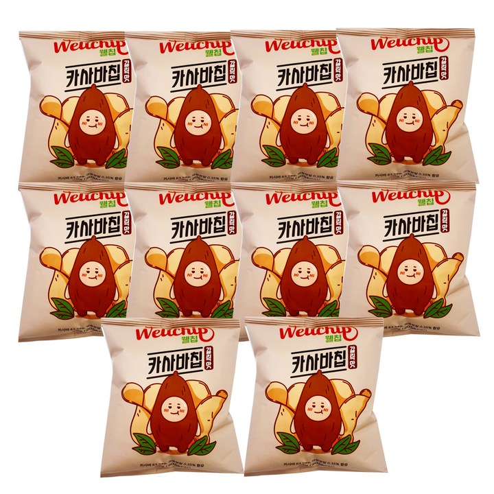 웰칩 카사바칩 갈릭맛 스낵, 40g, 10개