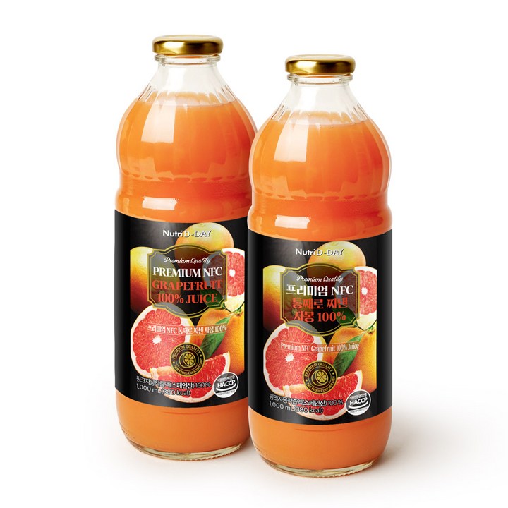 뉴트리디데이 프리미엄 NFC 통째로 짜낸 자몽원액, 1L, 2개