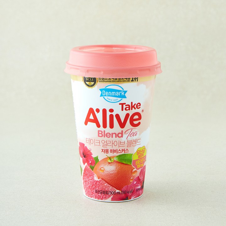 덴마크 테이크 얼라이브 블렌드 자몽 히비스커스 티, 1개, 300ml