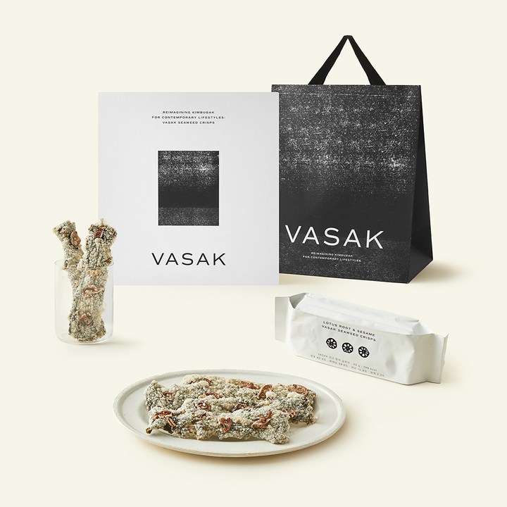VASAK 바삭 연근 참깨 김부각 6개입 + 쇼핑백, 210g, 1개