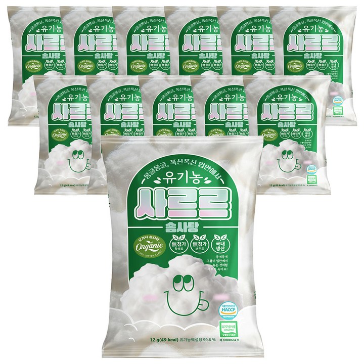 유기농 사르르 구름 솜사탕, 12g, 12개