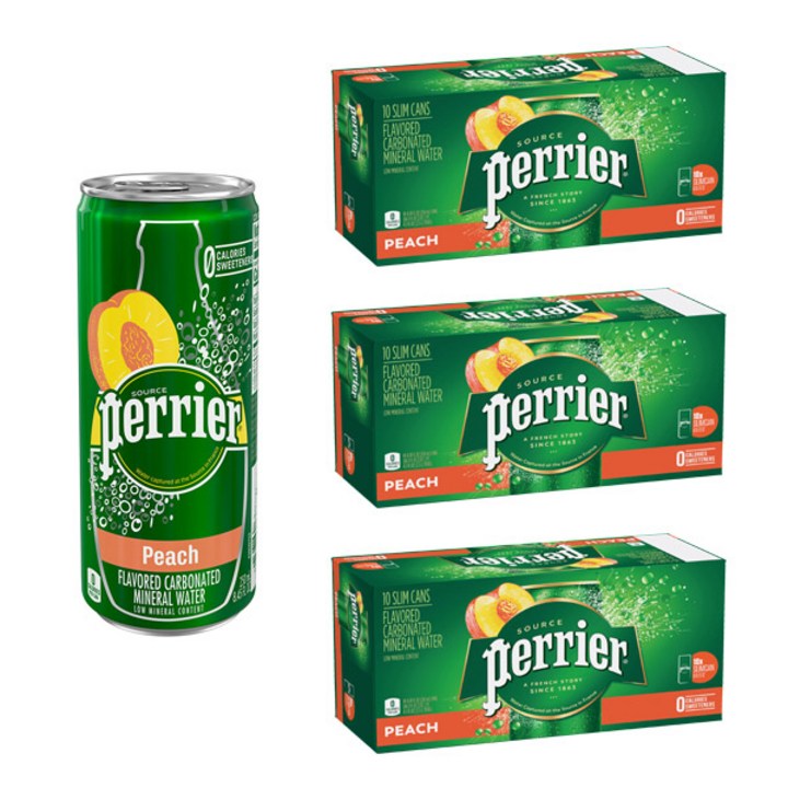 페리에 탄산음료 피치향, 30개, 250ml