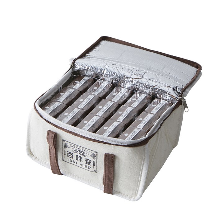 백미당 유기농 네모우유 초콜릿 125ml x 15p + 보냉백 세트, 15개