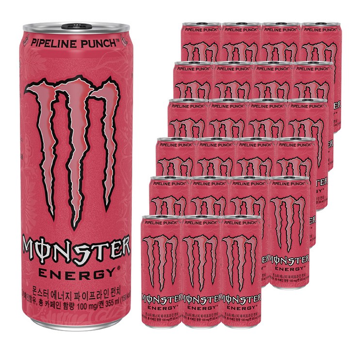 몬스터에너지 드링크 파이프라인 펀치, 355ml, 24개