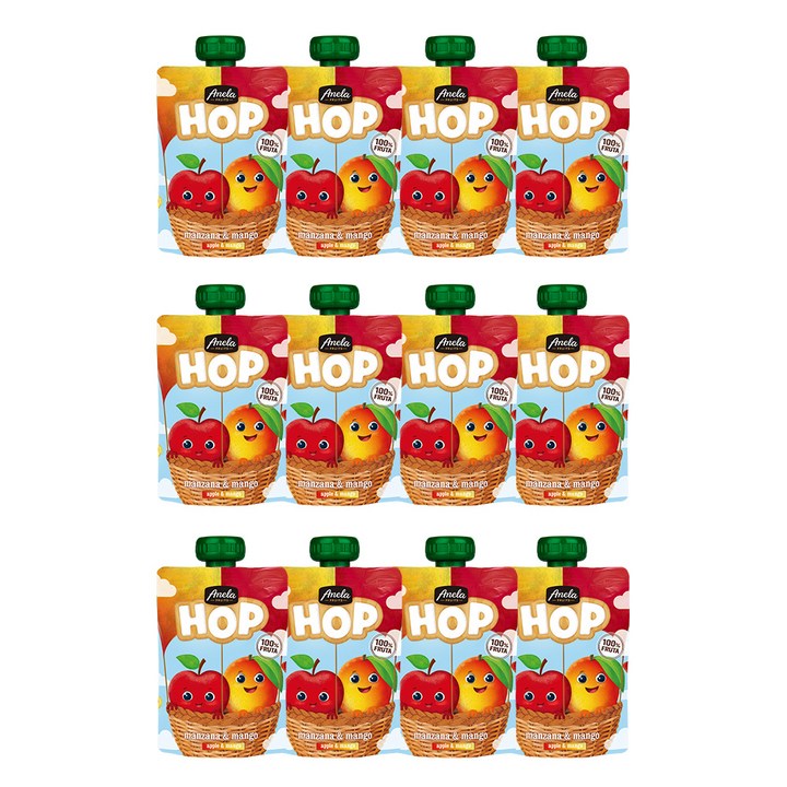 아넬라 생과일 짜먹는 외출용 아넬라 HOP, 100g, 12개, 애플망고