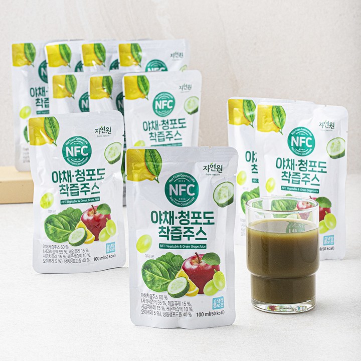 자연원 NFC 야채청포도 착즙주스, 100ml, 30개입