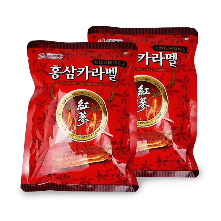 아름다운정성 홍삼 카라멜 사탕, 2개, 120g