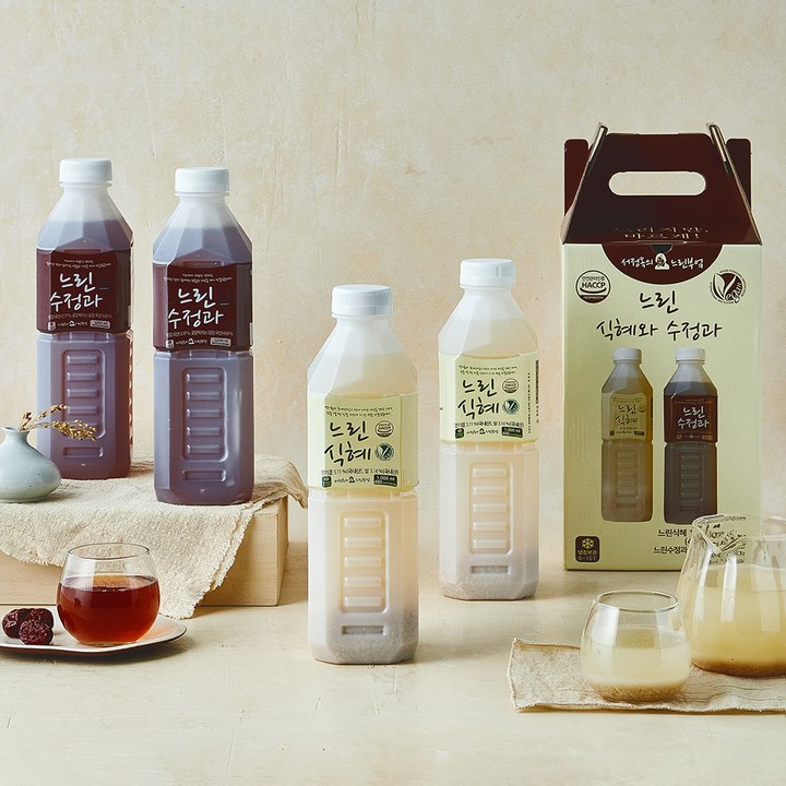 서정쿠킹 느린식혜 1L x 2개입 + 수정과 1L x 2개입 선물세트 3호, 1세트