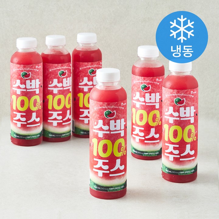 수박 100% 주스 (냉동), 6개, 500ml