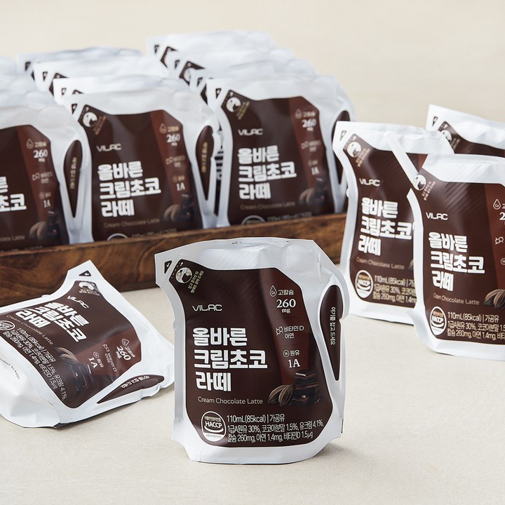 비락 올바른 크림초코 라떼 18개입, 1.98L, 1박스
