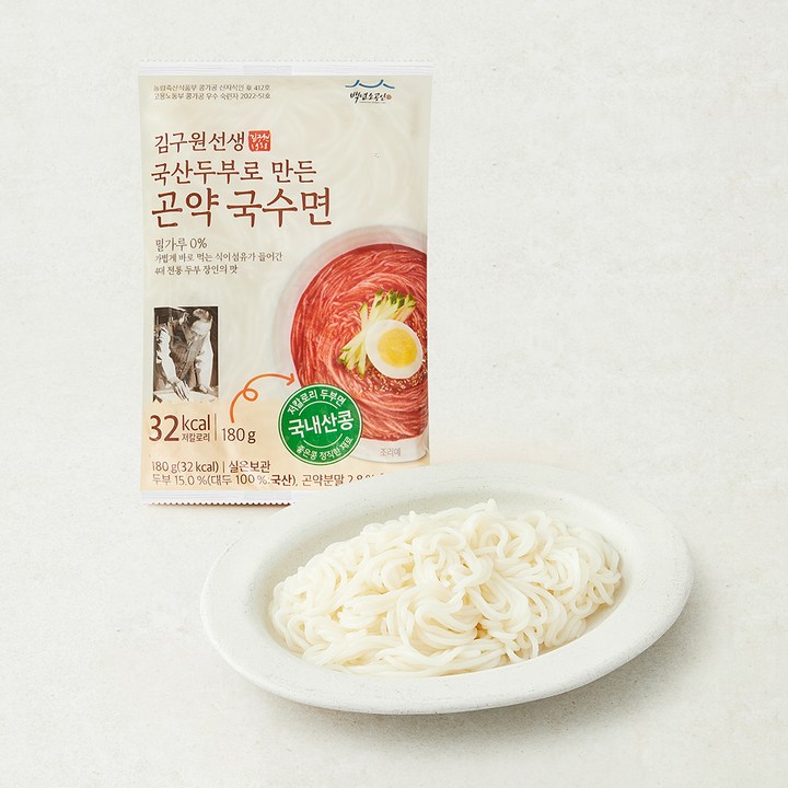 김구원선생 국산두부로 만든 곤약 국수면, 180g, 1개, 1개입