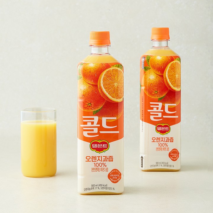 델몬트 콜드 100% 오렌지, 2개, 900ml
