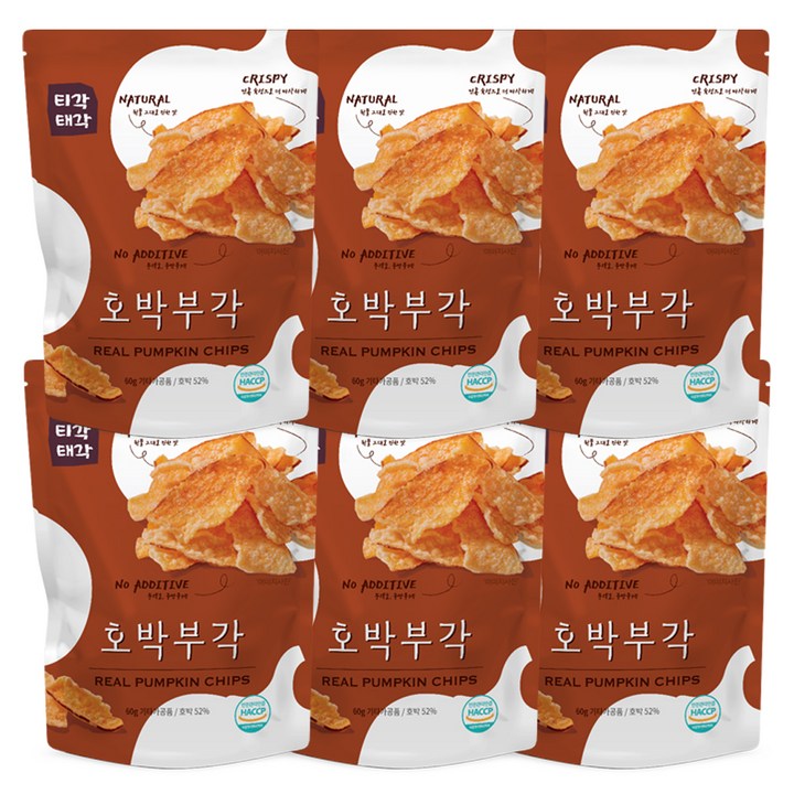 티각태각 호박 부각, 60g, 6개