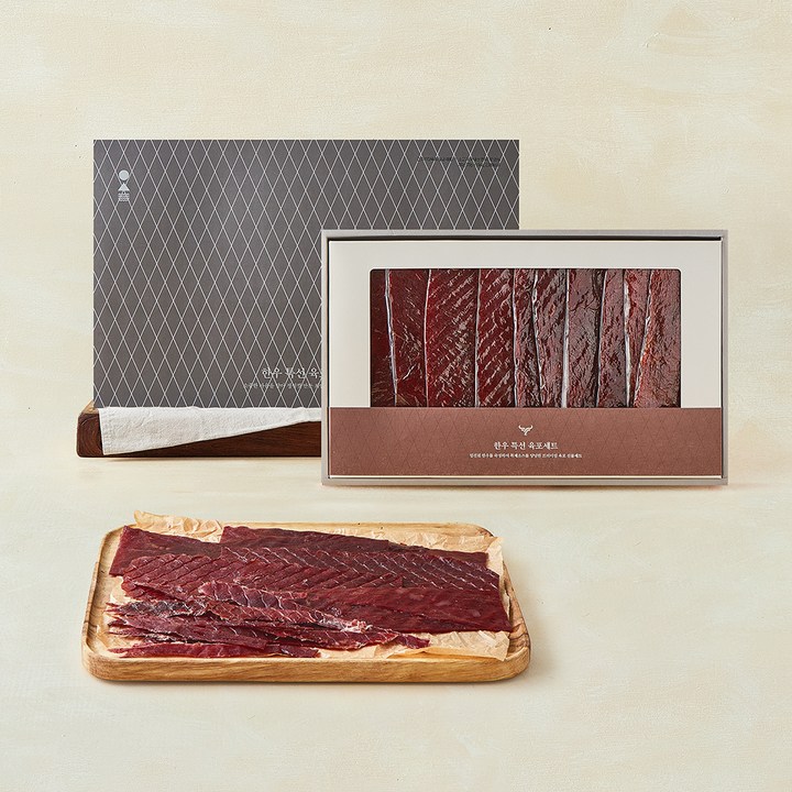 강릉상회 한우 특선 육포 10개입 세트 + 쇼핑백, 700g, 1세트