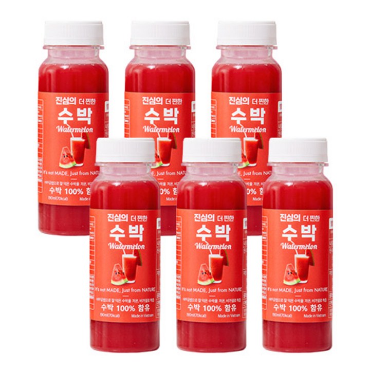 진심의 더 찐한 수박 냉동 주스, 6개, 190ml