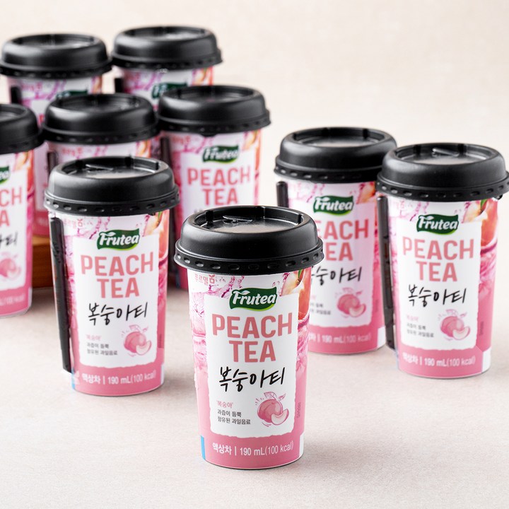 푸르밀 푸르티 복숭아티, 10개, 190ml