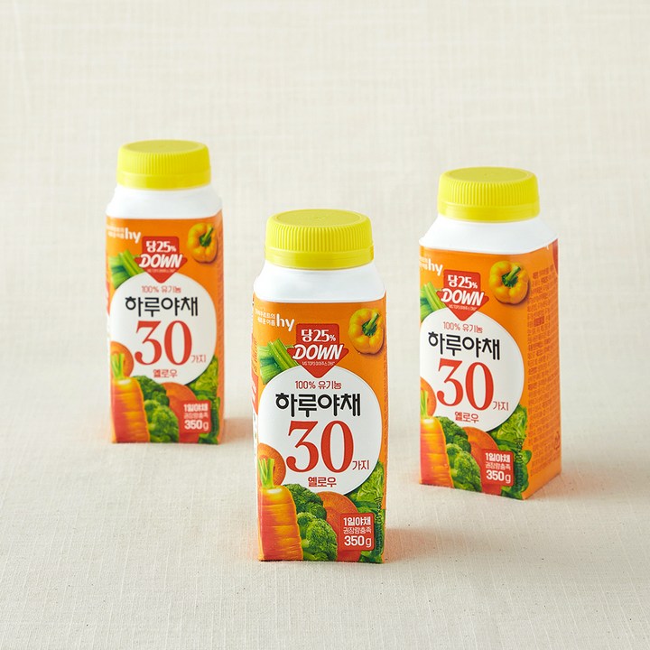 하루야채 유기농 인증 하루야채 옐로우, 3개, 200ml