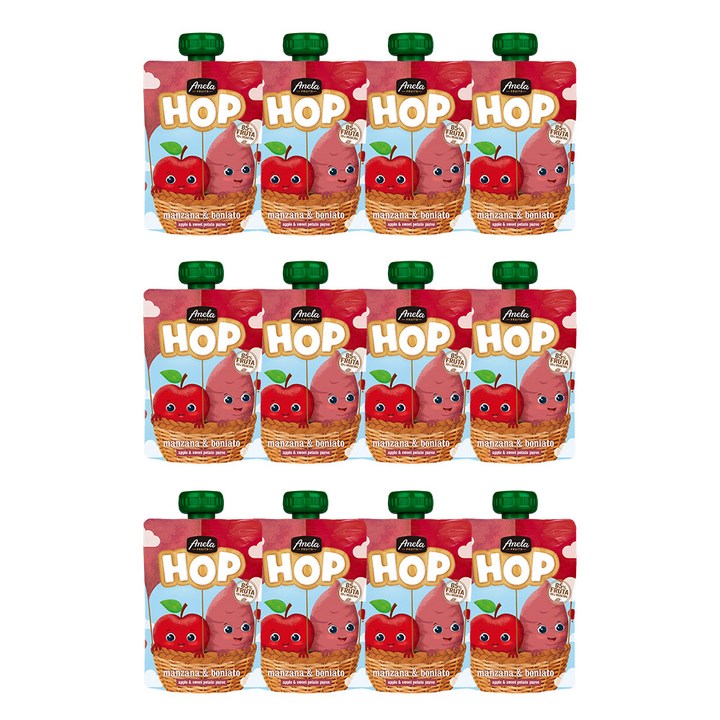 아넬라 생과일 짜먹는 외출용 아넬라 HOP, 100g, 12개, 혼합맛(사과/고구마)