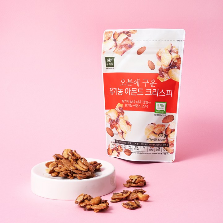 유가원 오븐에 구운 유기농 아몬드 크리스피, 1개, 60g