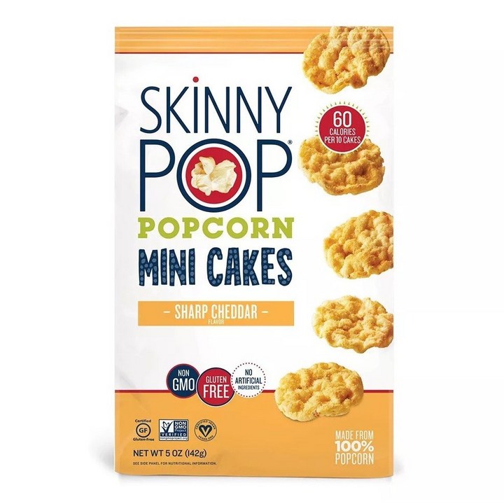 Skinny Pop 팝콘 미니 케이크 샤프 체다, 142g, 1개