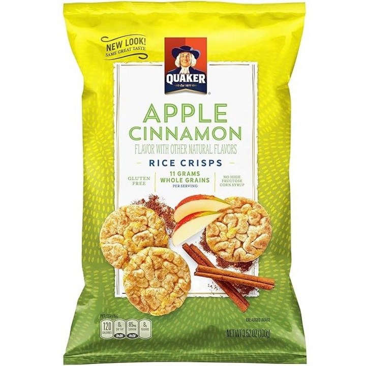 Quaker 팝트 라이스 크리스프 애플 시나몬, 100g, 1개