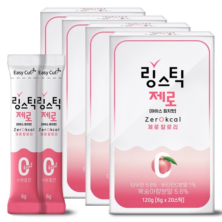 링스틱 제로 칼로리 아이스피치, 120g, 4개