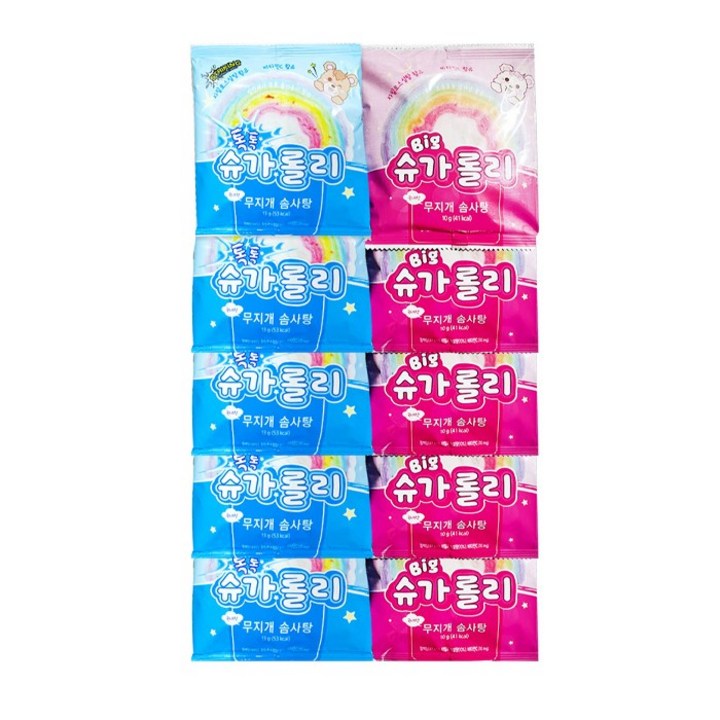 빅슈가롤리5개+톡톡슈가롤리5개, 10g, 10개