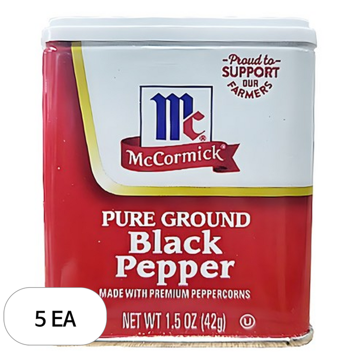 맥코믹 흑후추 가루, 42g, 5개