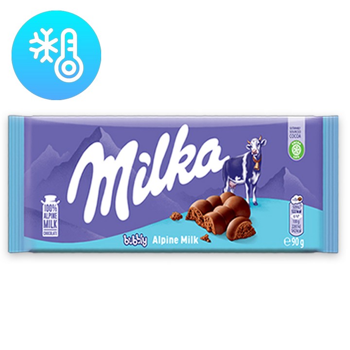 밀카 버블리 밀크초콜릿 4p, 90g, 4개