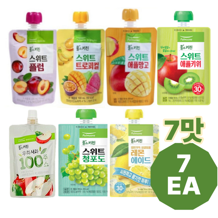 풀무원 풀스키친 플럼 등 7가지맛 7EA 100ml, 7개
