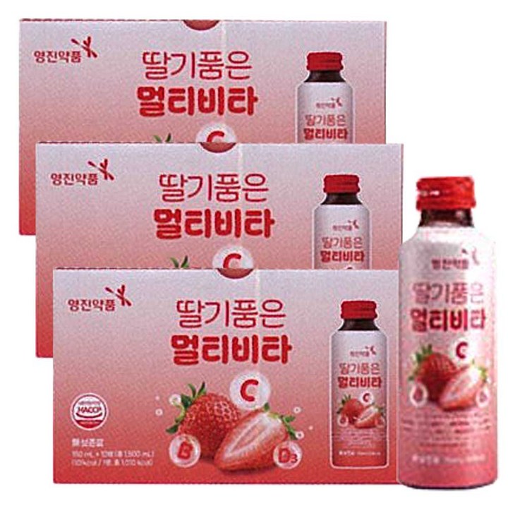 영진약품 딸기 품은 멀티 비타민C 비타민B 액상 데일리 건강 음료, 30개, 150ml