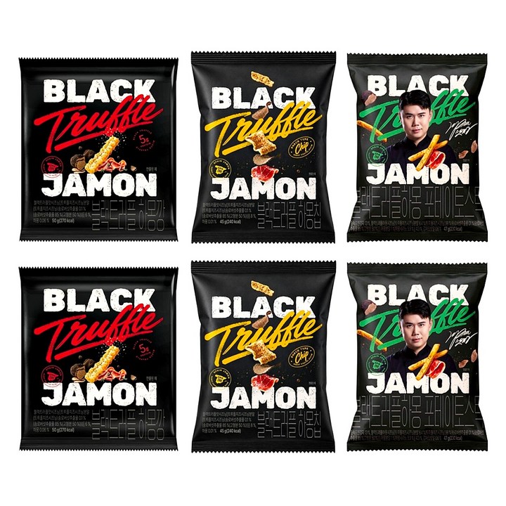 라라스윗 블랙트러플 하몽칩x하몽깡x포테이토스틱 혼합구성, 45g, 6개