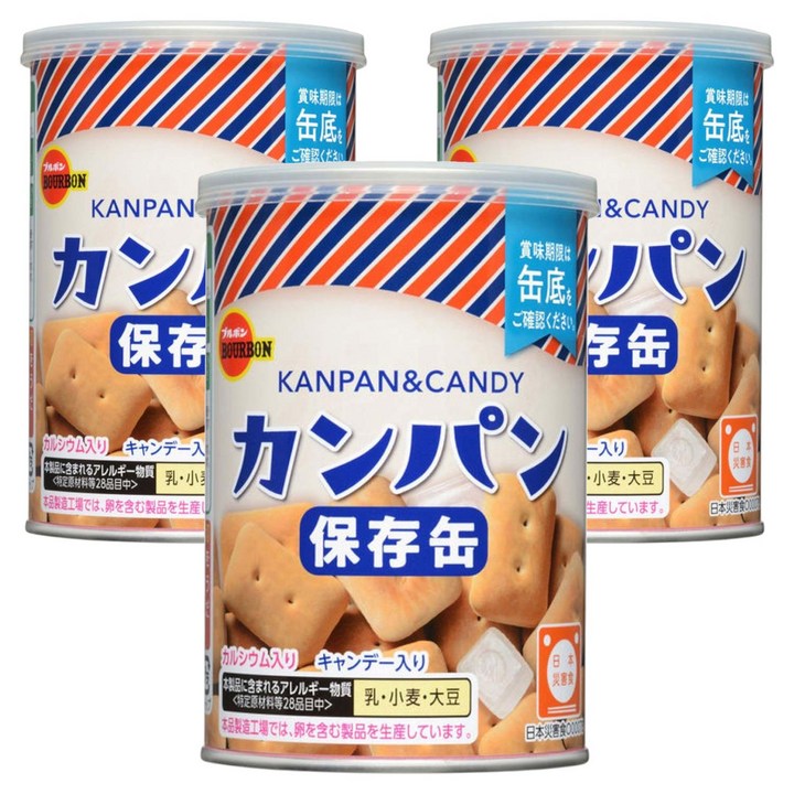 부르본 건빵 보존캔, 100g, 3개