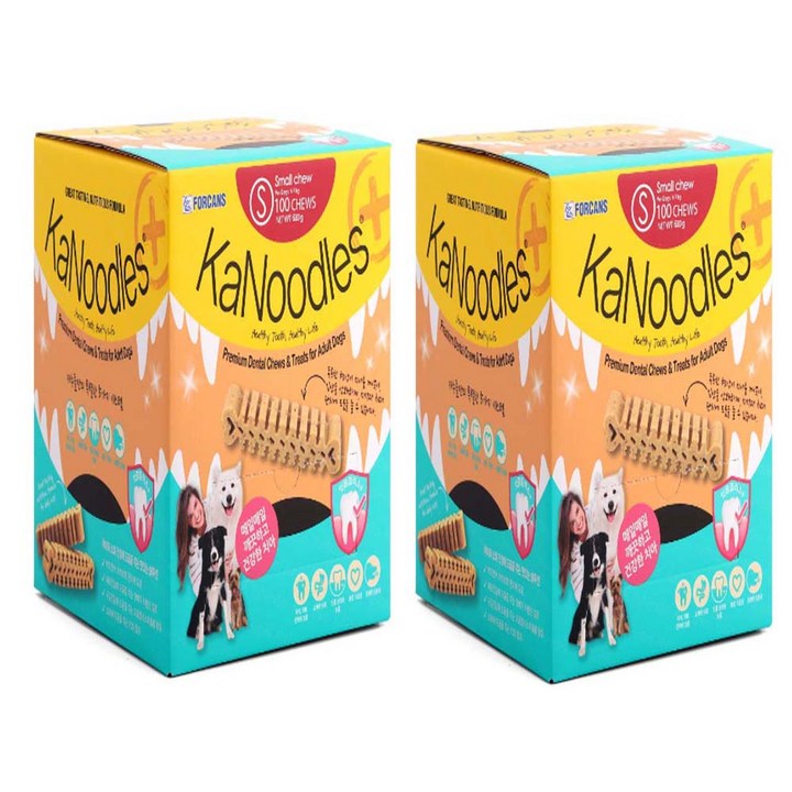 포켄스 강아지 카누들 잇몸플러스 구강케어 덴탈껌 S, 타피오카전분, 680g, 2개