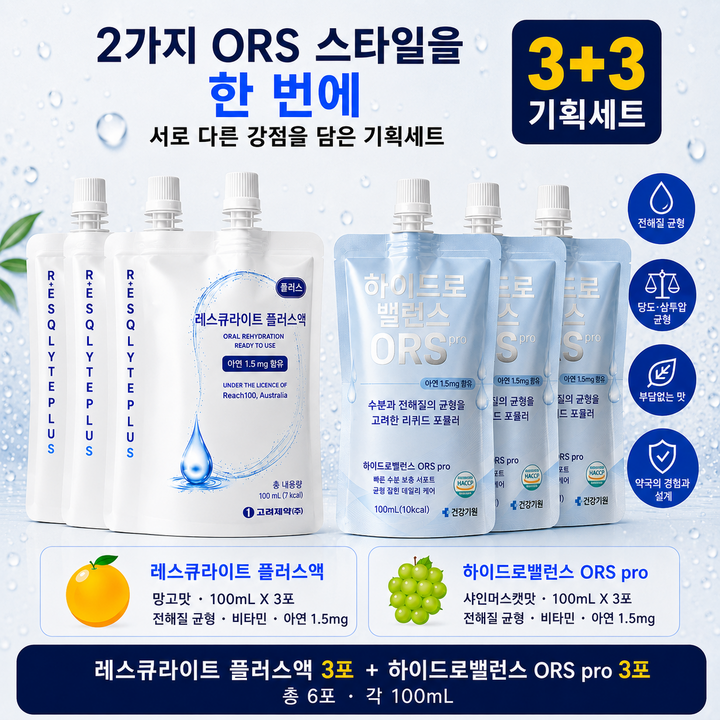 레스큐라이트플러스 + 하이드로밸런스 ORS pro 기획 세트, 6개, 100ml