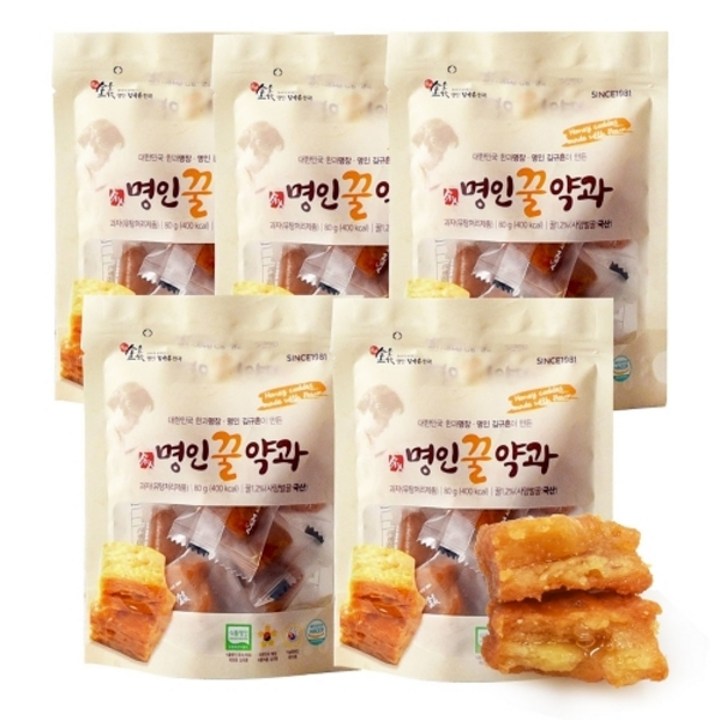김규흔한과 명인 꿀약과, 80g, 5개