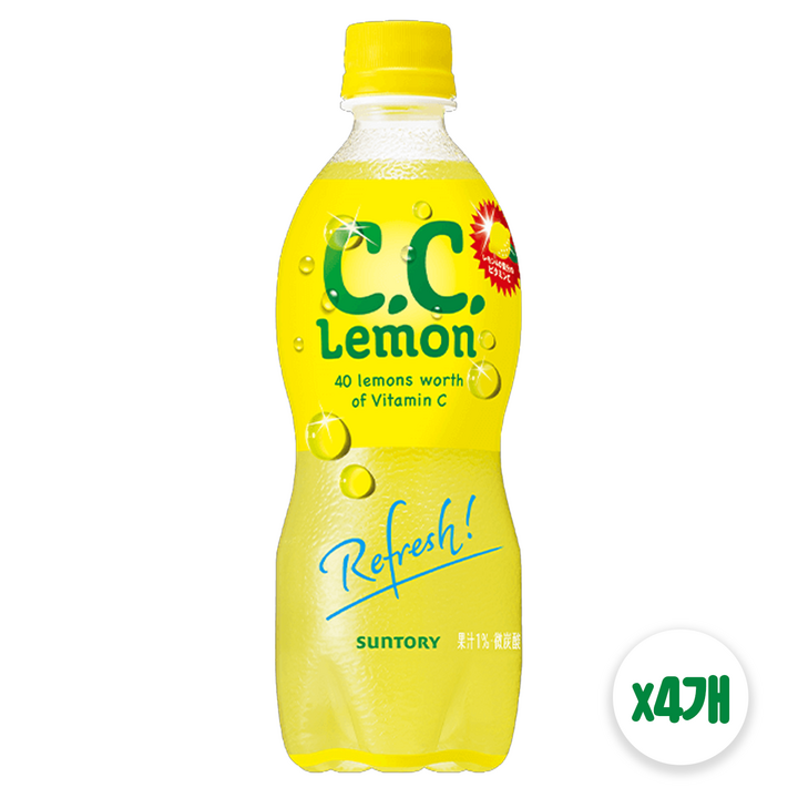 산토리 CC 레몬 일본 비타민 음료 [정식통관/국내배송], 4개, 500ml
