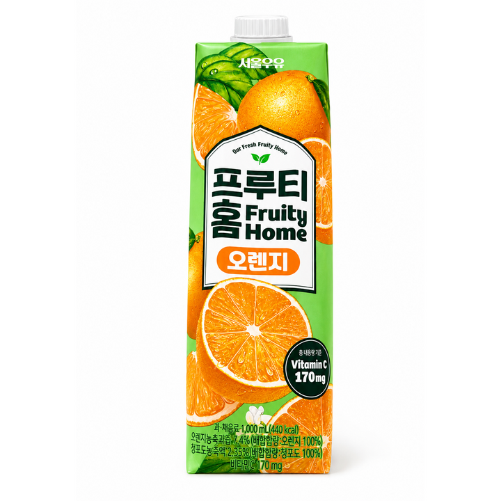 서울우유 프루티홈 오렌지, 1L, 9개