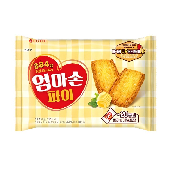 롯데웰푸드 엄마손파이, 254g, 1개