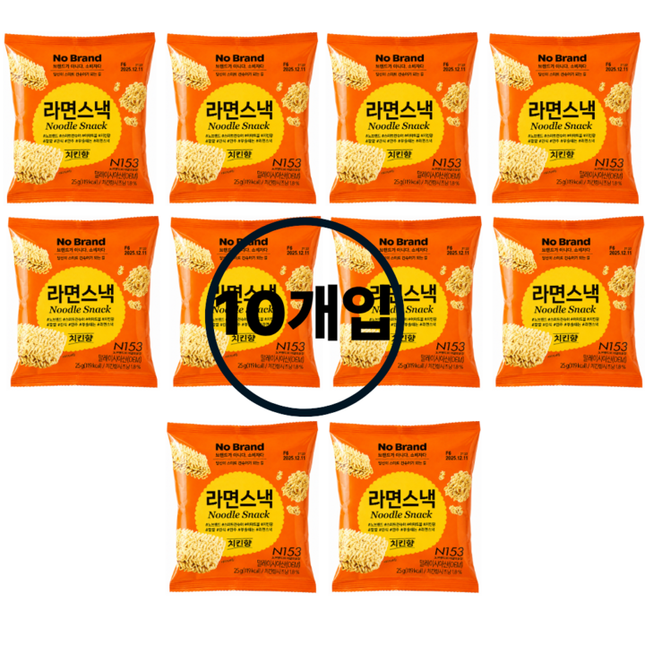 노브랜드 라면스낵 치킨향 과자, 25g, 10개