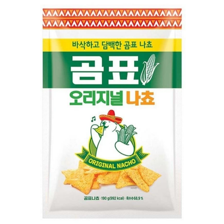 곰표 오리지널팝콘125g 오리지널나쵸190g 지퍼백 대용량 과자, 190g, 4개