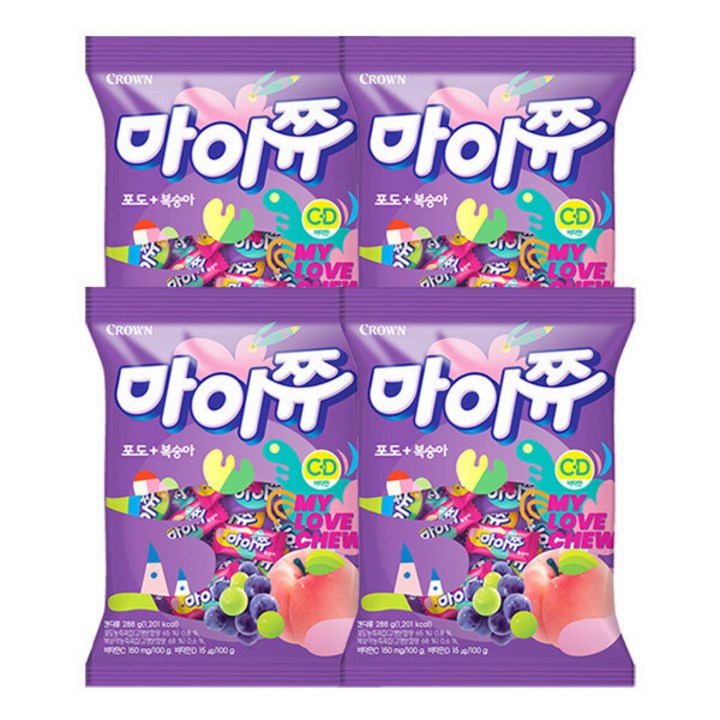 마이쮸 포도복숭아, 288g, 4개