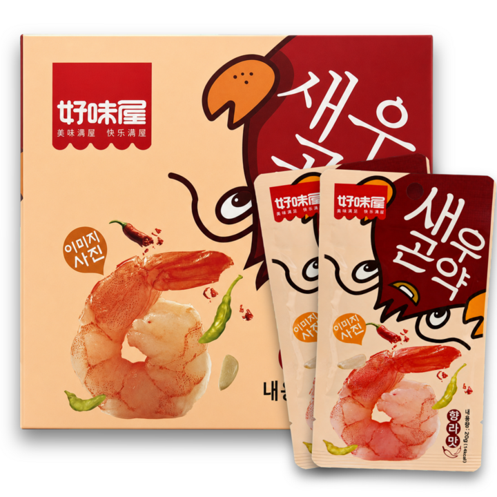 중국간식 새우곤약 향라웨이 1상자 20개, 20g